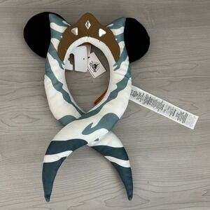 NEW Disney Star Wars Ahsoka Tano Ears Womens OS White Blue Cosplay Headband